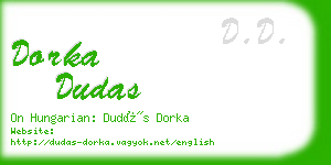 dorka dudas business card